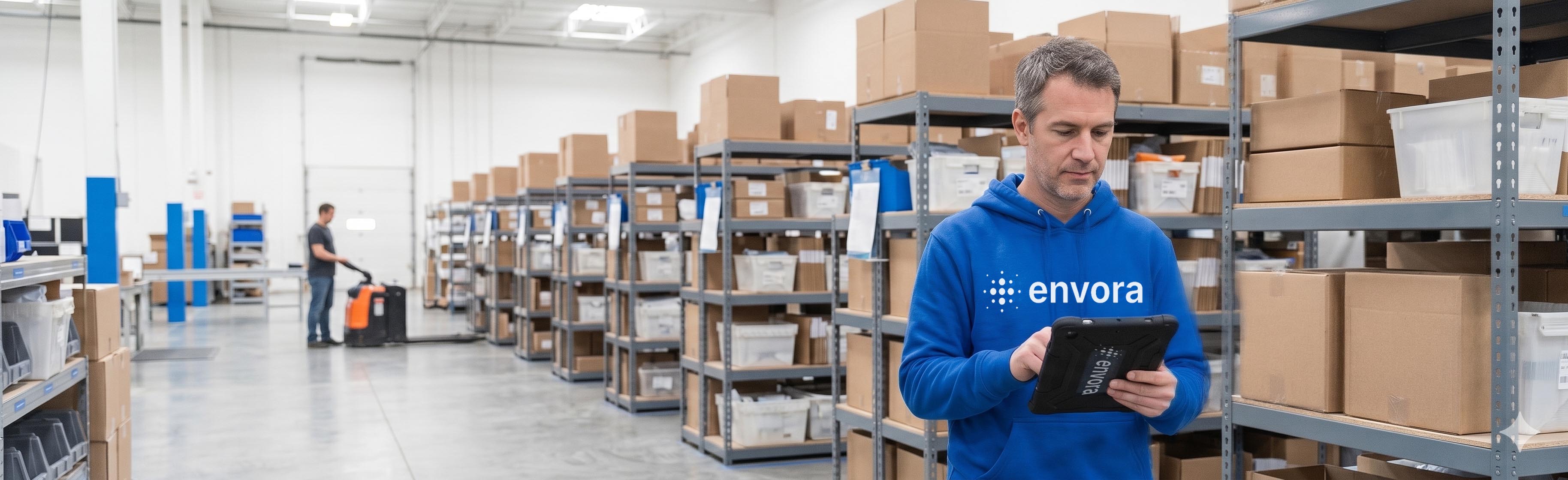 Lichte magazijnhal met palletstellingen